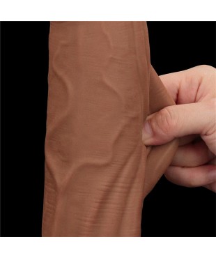 Dildo Dual Density Piel Deslizante Retractil 12