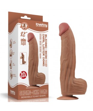 Dildo Dual Density Piel Deslizante Retractil 12