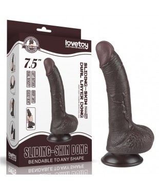Dildo Dual Layer Piel Deslizante Retractil 75