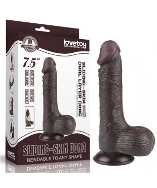 Dildo Dual Layer Piel Deslizante Retractil 75
