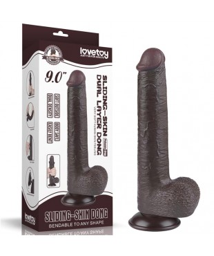 Dildo Dual Density Piel Deslizante Retractil 9 Dildo Dual Density Piel Deslizante Retractil 9