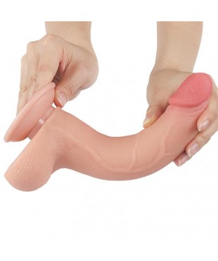 Dildo Dual Density Piel Deslizante Retractil 8.5