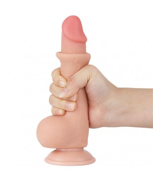 Dildo Dual Layer Piel Deslizante Retractil 7.5