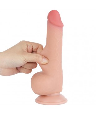 Dildo Dual Layer Piel Deslizante Retractil 7.5