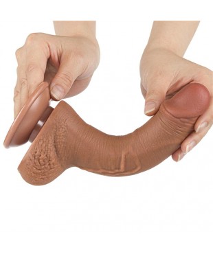 Dildo con Piel Retractil 7.5 Bronceado