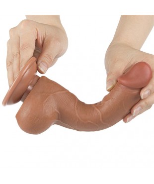 Dildo con Piel Retractil 75 Bronceado