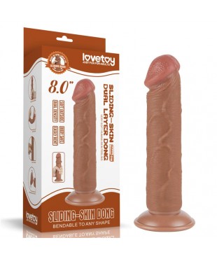 Dildo con Piel Retractil 8 Bronceado Dildo con Piel Retractil 8 Bronceado