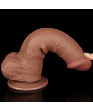 Dildo con Piel Retractil Skin 8 Bronceado Dildo con Piel Retractil Skin 8 Bronceado