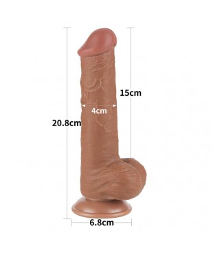 Dildo con Piel Retractil Skin 8 Bronceado Dildo con Piel Retractil Skin 8 Bronceado