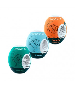 Set 3 Huevos Masturbadores Naughty, Savage y Crunch