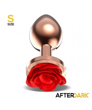 Rose Plug Anal Oro Rosa Rosa Roja en la Base Talla S