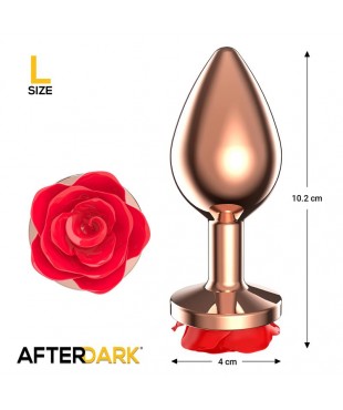 Rose Plug Anal Oro Rosa Base de Rosa Roja Talla L