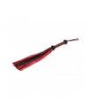 Flogger Trenzado Cuero Negro Rojo