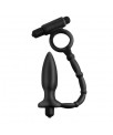 Plug Anal con Cadena y Vibracion Ass Kicker Negro