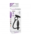 Plug Anal con Cadena y Vibracion Ass Kicker Negro