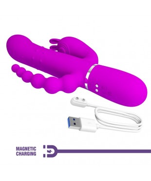 Cammy 4 in 1 Vibrador con Bolas Rotadoras y Cadena Anal Cammy 4 in 1 Vibrador con Bolas Rotadoras y Cadena Anal