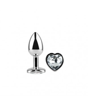 Plug Anal con Joya de Corazon Blanco Talla S Plug Anal con Joya de Corazon Blanco Talla S