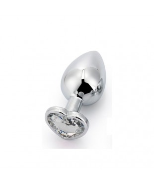 Plug Anal con Joya de Corazon Blanco Talla S Plug Anal con Joya de Corazon Blanco Talla S