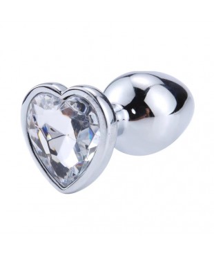 Plug Anal con Joya de Corazon Blanco Talla S Plug Anal con Joya de Corazon Blanco Talla S