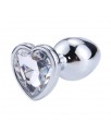 Plug Anal con Joya de Corazon Blanco Talla S