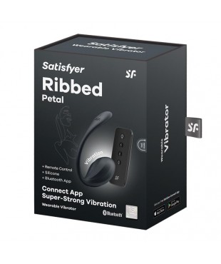 Ribbed Petal Vibrador de Braguita APP Negro Ribbed Petal Vibrador de Braguita APP Negro