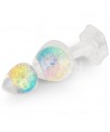Gemoria Plug Anal de Silicona con Centro de Cristal Multicolor