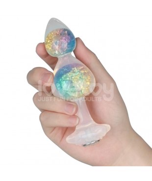 Gemoria Plug Anal de Silicona con Centro de Cristal Multicolor Gemoria Plug Anal de Silicona con Centro de Cristal Multicolor