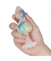 Gemoria Plug Anal de Silicona con Centro de Cristal Multicolor