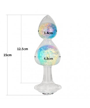 Gemoria Plug Anal de Silicona con Centro de Cristal Multicolor Gemoria Plug Anal de Silicona con Centro de Cristal Multicolor