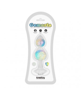 Gemoria Plug Anal de Silicona con Centro de Cristal Multicolor Gemoria Plug Anal de Silicona con Centro de Cristal Multicolor