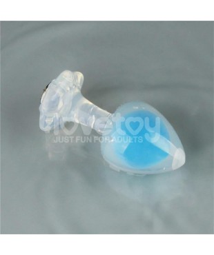 Gemoria Plug Anal Silicona Bola Interna Acero Brilla en la Oscuridad