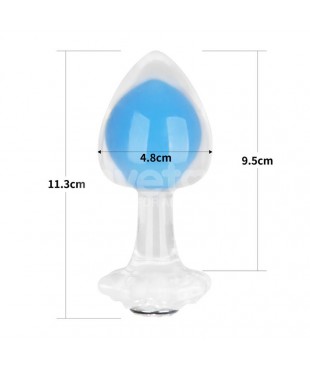 Gemoria Plug Anal Silicona Bola Interna Acero Brilla en la Oscuridad