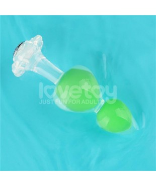 Gemoria Plug Anal Silicona Bola Interna Acero Brilla en la Oscuridad
