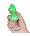 Gemoria Plug Anal Silicona Bola Interna Acero Brilla en la Oscuridad