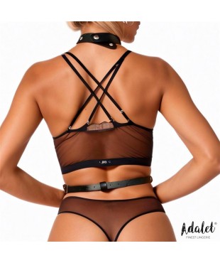 Hilda Arnés de Pecho con Cadenas Cuero Vegano Talla Única