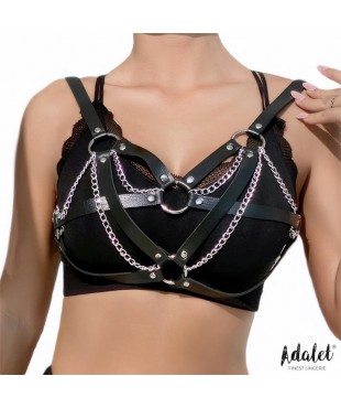 Karina Top Cuero Vegano con Cadenas Talla Única
