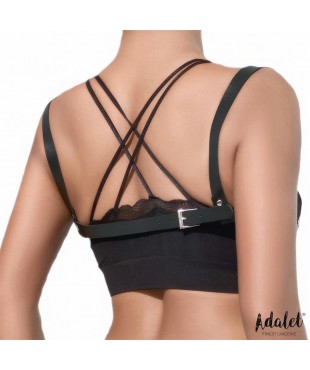 Karina Top Cuero Vegano con Cadenas Talla Única