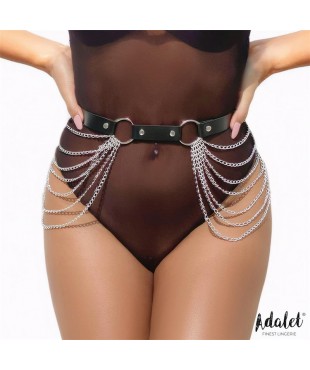 Nadine Cinturón Cuero Vegano con Cadenas Tall Única