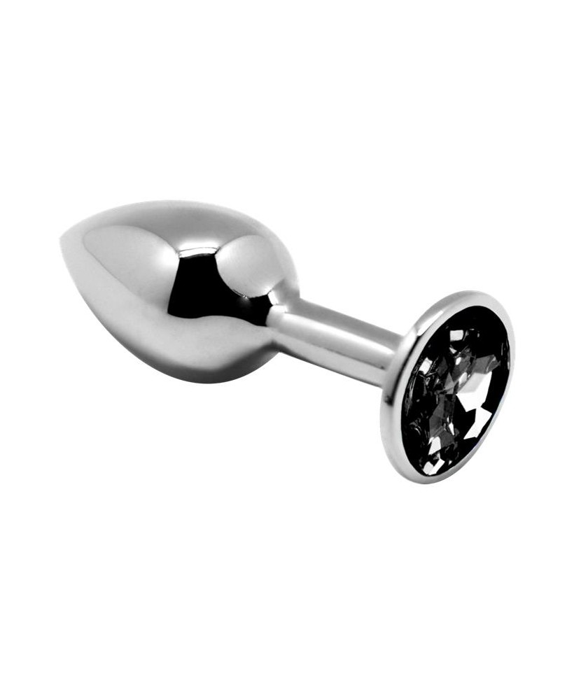Plug Anal de Metal con Joya Negro Talla L