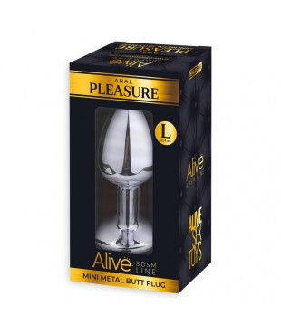 Plug Anal de Metal con Joya Negro Talla L