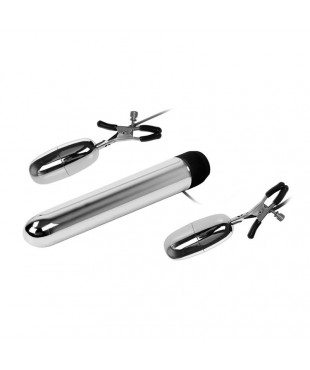 Baile Set Bala Vibrador y Pinzas para Pezones con Vibracion Turbo Baile Set Bala Vibrador y Pinzas para Pezones con Vibracion Turbo
