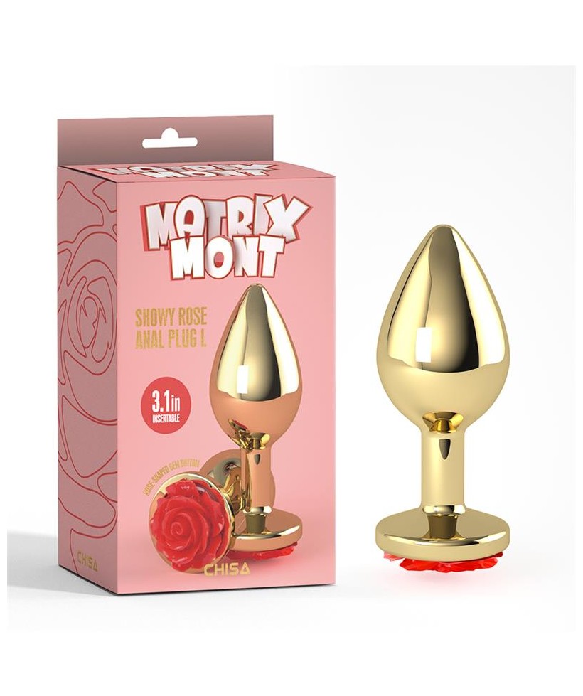 Plug Anal con Joya de Rosa Showy Rose Talla L Plug Anal con Joya de Rosa Showy Rose Talla L