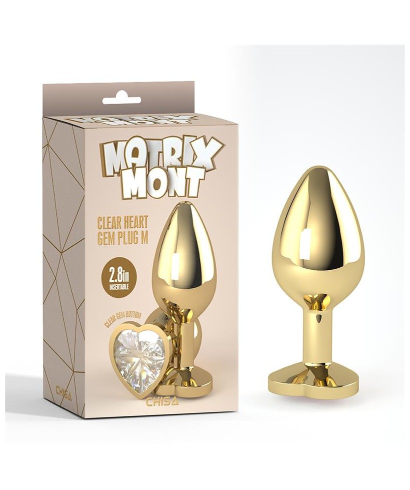 Plug Anal Dorado con Joya Talla M