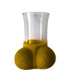 Chupito de Cristal con Testiculos Dorado