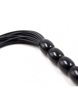 Flogger de Silicona con Mango con 6 Bolas 26 cm Negro