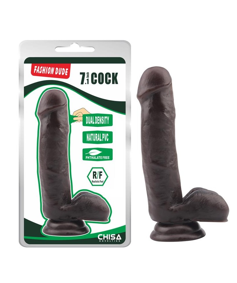 Dildo Dual Density Fashion Dude 178 x 4 cm Marron