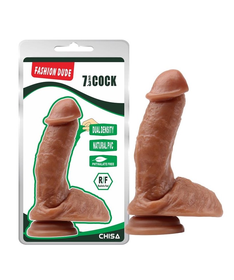Dildo Dual Density Fashion Dude 185 x 43 cm Bronceado