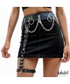 Coral Cinturon con Liga con Cadena Cuero Vegano Talla unica