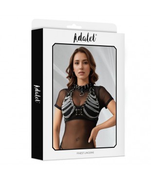 Zaira Sujetador Cuero Vegano con Cadenas Talla unica