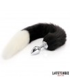 Plug Anal con Cola Blanco y Negro 40 cm